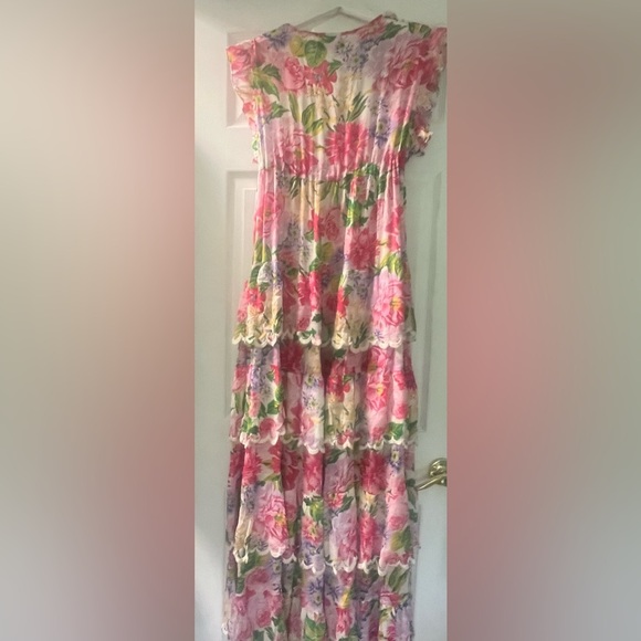 Miss June Paris maxi floral flowy feminine fairy boho flowy Dress small chic - Picture 5 of 8